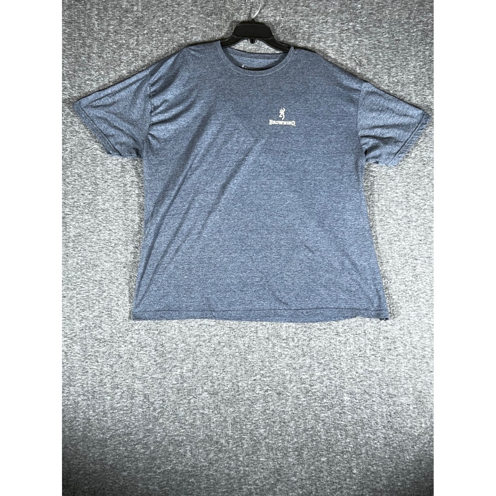 Browning Mens T Shirt Gray Short Sleeve Crew Neck American Flag Graphic Size 3XL